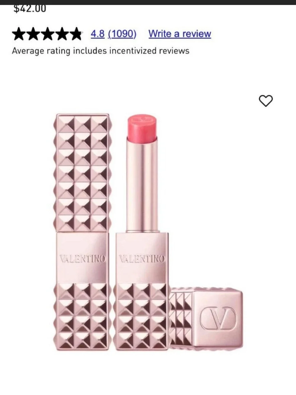 Valentino 302 R Pink High-Shine Disco Lip balm $42 Retail